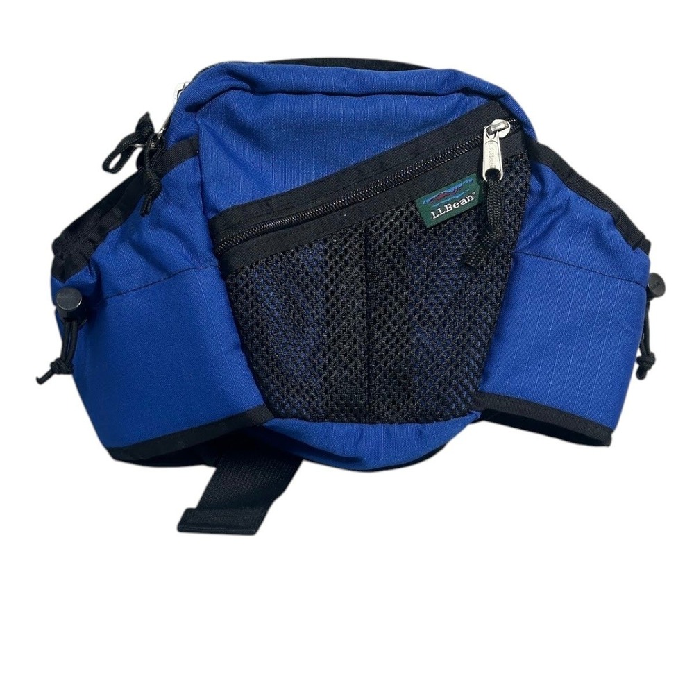 LL Bean Double Water Pack Royal Blue Waist Bag Fanny Pack Hiking Trail 28092